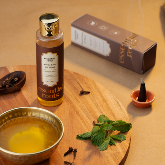 Muscle Relax Oil Blend - With Peppermint, Ginger & Clove for Back Pain & Soreness