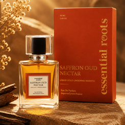 Saffron Oud Eau de Parfum – Luxury Oud Perfume for Men & Women | Long Lasting | 20% Concentration | Essential Roots