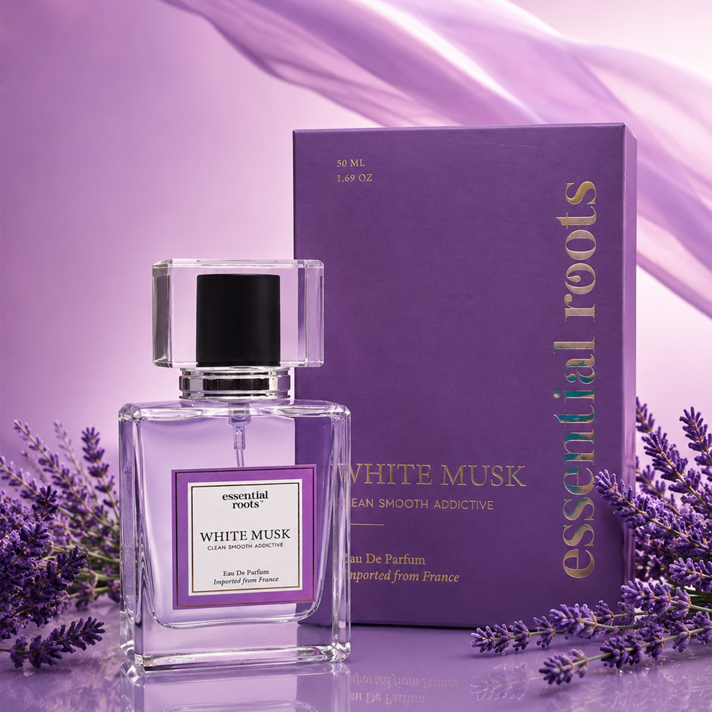 White Musk Eau de Parfum – Soft Musk Perfume for Women | Long Lasting | 20% Concentration | Essential Roots