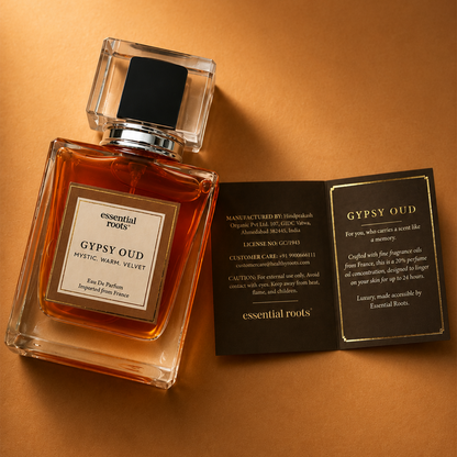 Gypsy Oud Eau de Parfum – Long Lasting Oud & Rose Perfume for Men & Women | 20% Perfume Concentration | Essential Roots
