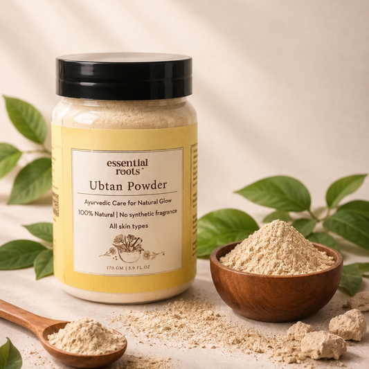 Ubtan Powder – Traditional Saffron & Sandalwood Face & Body Scrub for Tan Removal & Glow